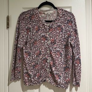 Loft Floral 100% Cotton Cardigan Women’s Size S